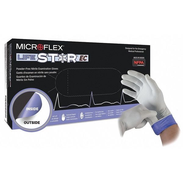 Ansell LSE-104, Guantes de Nitrilo para Exámenes de Alto Riesgo, 5.5 mil Palm, Nitrilo, sin Polvo, Talla L (9), Paquete de 100 - LSE-104