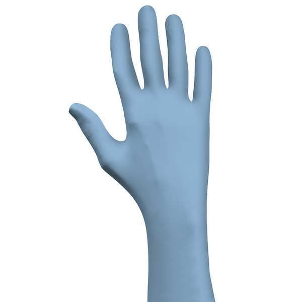 Showa 9905PF, Guantes Desechables, 6 mil en la Palma, Nitrilo, Sin Polvo, XS (6), 50 piezas, Azul Claro - 9905PFXS