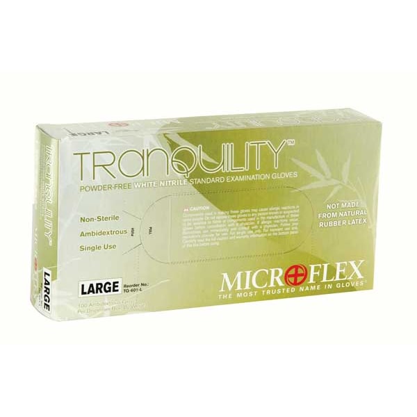 Ansell TQ-601, Guantes de examen, Palma de 2.8 mil, Nitrilo, Sin polvo, XS (6), 100 piezas, Blanco - TQ-601-XS