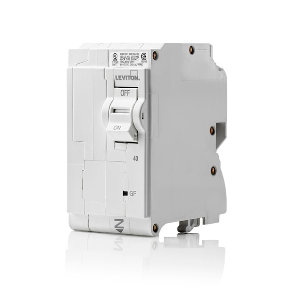 Leviton Circuit Breaker, 20A, 2 Pole, 120/208/240V AC, 10kA - LB220-GF