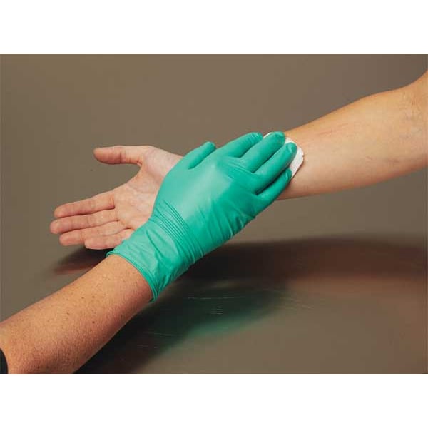 Ansell NEC-288, Guantes de Examen Desechables, 6.3 mil en la Palma, Neopreno, Sin Polvo, S (7), 50 paq, Verde - NEC-288-S