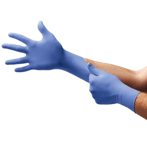 Ansell N73, Guantes de examen con bajo potencial de dermatitis, palma de 2.4 mil, de nitrilo, sin polvo, talla S (7), paquete de 100 - N731.
