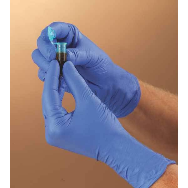 Ansell N73, Guantes de examen con bajo potencial de dermatitis, palma de 2.4 mil, de nitrilo, sin polvo, talla S (7), paquete de 100 - N731.