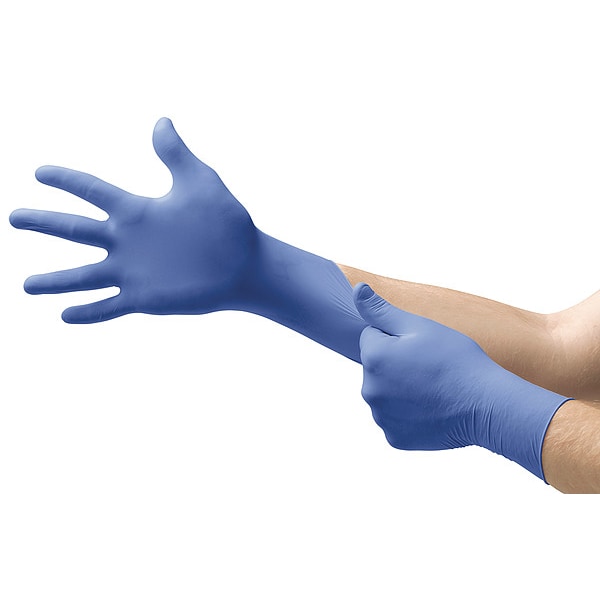 Ansell N73, Guantes de examen con bajo potencial de dermatitis, palma de 2.4 mil, de nitrilo, sin polvo, talla S (7), paquete de 100 - N731.
