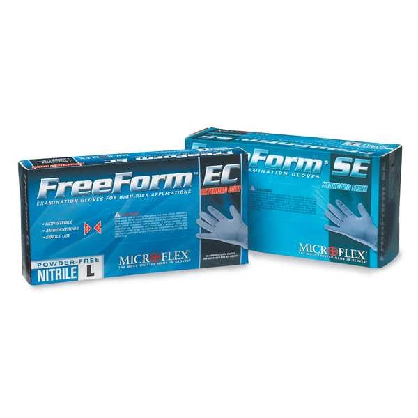 Ansell FFS-700, Guantes de examen con puntas texturizadas, palma de 3.5 mil, nitrilo, sin polvo, XL (10), paquete de 100 - FFS-700-XL