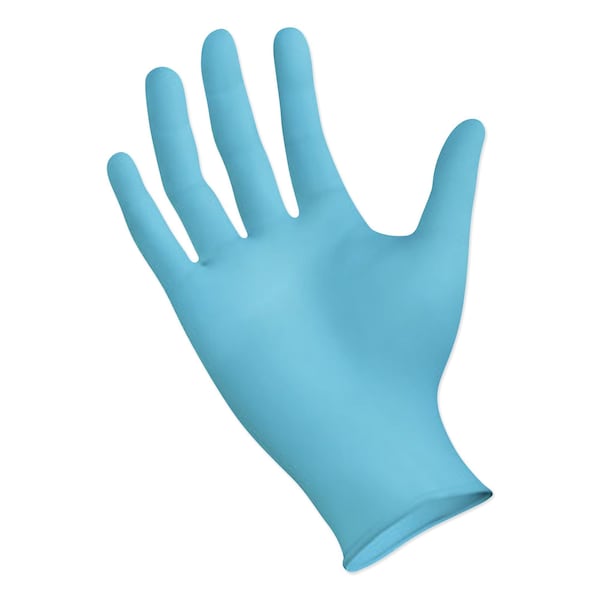 Serie 380 de guantes desechables de nitrilo Boardwalk, 4 mil de grosor en la palma, nitrilo, sin polvo, talla L, paquete de 100, color azul - 380LBXA