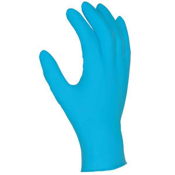 Guantes de Nitrilo Desechables Mcr Safety, Grado Alimenticio, Grosor de Palma 4 mil, Sin Polvo, XL, (10), Azules, Paquete de 100 - 6015XL
