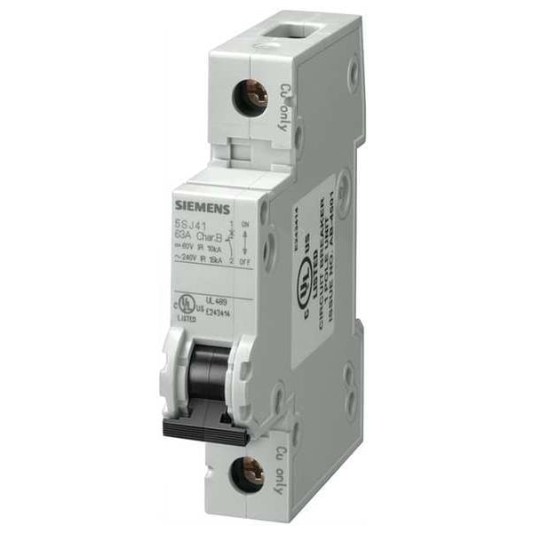 Siemens IEC Miniature Circuit Breaker, 5SJ4 Series, 50A, 1 Pole, 240V AC, 10kA at 240V AC, C Curve - 5SJ41507HG40