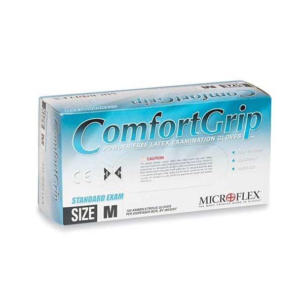 Ansell CFG-900, Guantes de Examen, 5.1 mil de Palma, Látex, Sin Polvo, M (8), 100 Paq, Beige - CFG-900-M