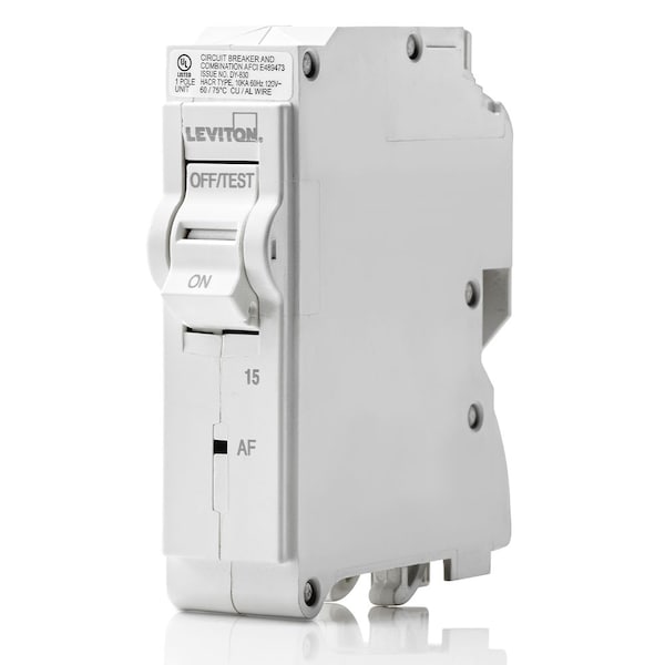 Leviton Circuit Breaker, 15A, 1 Pole, 120V AC, 10kA - LB115-AF