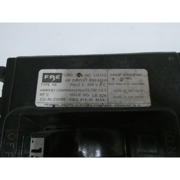 Fpe 2P 15A AMP 240V-AC MOLDED CASE CIRCUIT BREAKER - NE224015