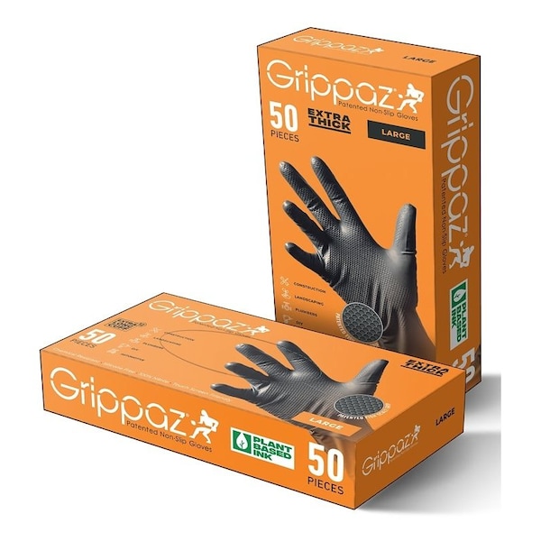 Guante de nitrilo Grippaz NEGRO XL 8MIL, paquete de 50 - G21091-XL50