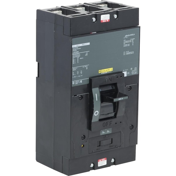 Square D Molded Case Circuit Breaker, LAP Series, 400A, 3 Pole, 600V AC, 42kA at 240V AC - LAP36400