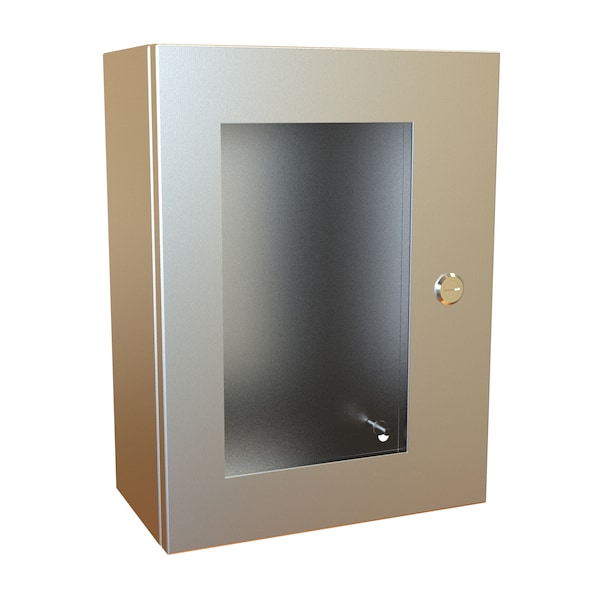 Hammond Stainless Steel Electrical Enclosures, 16 in H, 6 in D, 12 in W, NEMA 4X, Hinged - EN4SD16126WSS