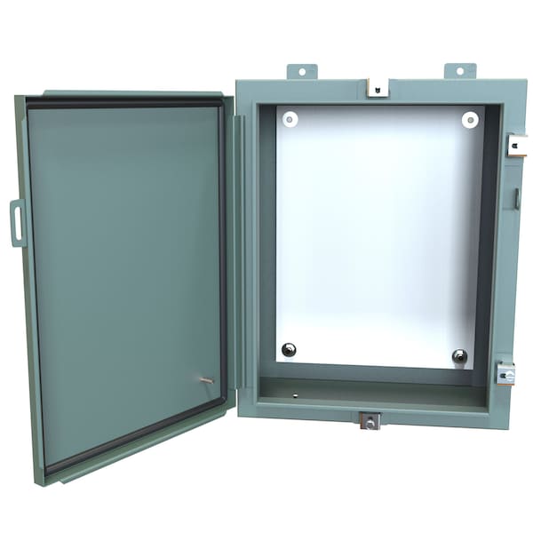 Hammond Steel Electrical Enclosures, 20 in H, 8 in D, 16 in W, NEMA 4, Hinged - 1418N4C8