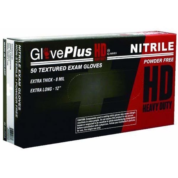 Ammex Gloveworks Hd Polvo Libre de Látex Texturizado, 6 mil Palm, Látex, Libre de Polvo, XL, Marfil - AMXILHD48100-CS