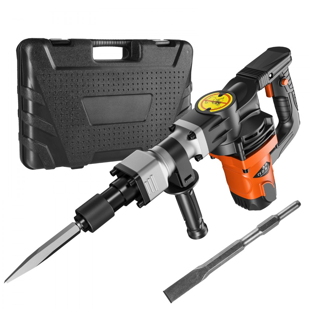 VEVOR Demolition Jack Hammer Concrete Breaker 1400W Electric Hammer 2 Chisel Bit - X581X1X21400WI2E7V1