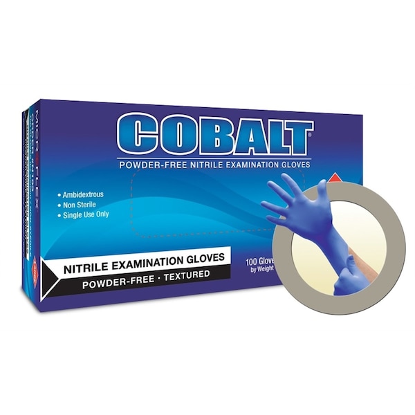 Ansell Cobalt, Guante Cobalt N19 Nitrile Talla S, 3.9 mil Palma, Nitrilo, Sin Polvo, S, Cobalt - MFXN191-CAJA