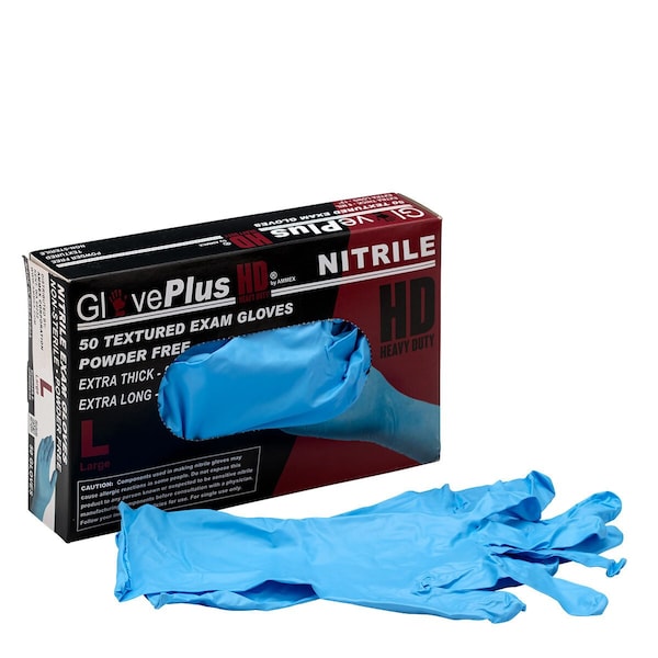 Guantes de Examen de Nitrilo de Primeros Auxilios Solamente, 8 mil Palm, Nitrilo, L - 90878