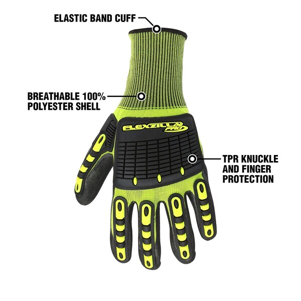 Guantes de impacto con recubrimiento de nitrilo arenoso Flexzilla Pro FZP XL - GC161PXL