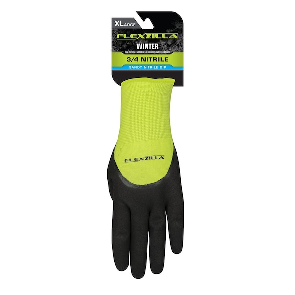 Guantes Flexzilla FZ 3/4 con recubrimiento de nitrilo arenoso para invierno XL - GC180XL