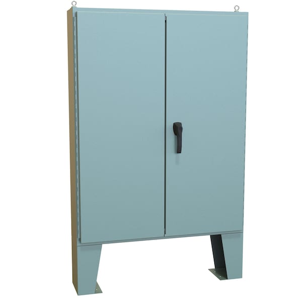 Hammond Steel Electrical Enclosures, 54.13 in H, 8.69 in D, 42.06 in W, NEMA 12, Hinged - 1422A8F