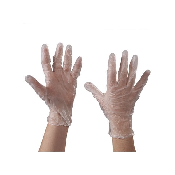 Guantes desechables de vinilo preferidos Bsc, 3 mil Palm, vinilo, con polvo, M, paquete de 100, transparente - BUY03999645