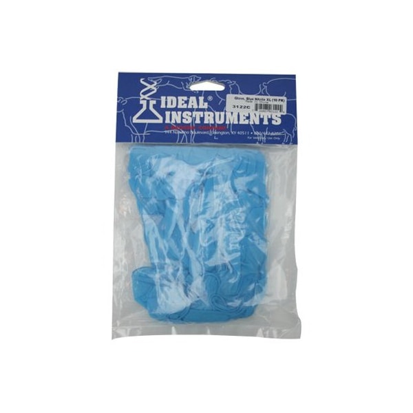 Neogenrporation Ideal, Guantes Desechables de Nitrilo, Palma de 4 mil, Nitrilo, Sin Polvo, L, Paquete de 100, Azul - 3120