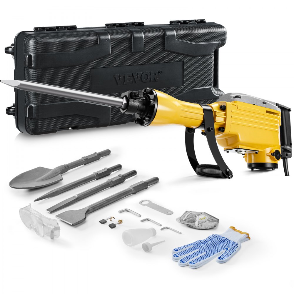 VEVOR Demolition Jack Hammer Concrete Breaker 2200W Electric Hammer 4 Chisel Bit - DXDH2200W4J1UQDGBV1