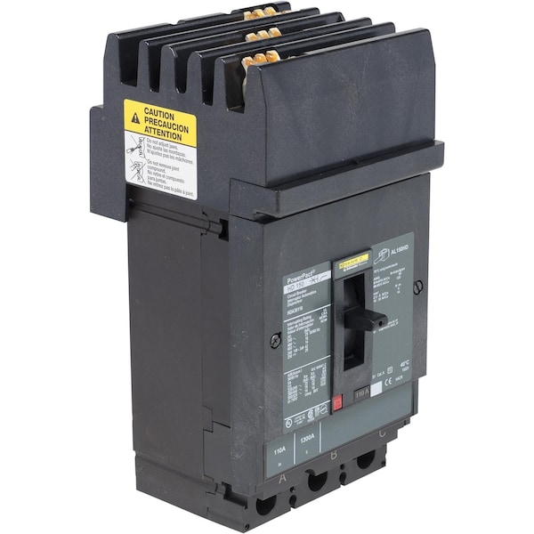 Schneider Electric Molded Case Circuit Breaker, HDA Series, 150A, 3 Pole, 600V AC, 25kA at 240V AC - HDA36150U33X