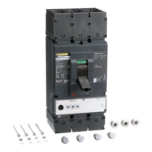 Square D Molded Case Circuit Breaker, LGM Series, 400A, 3 Pole, 600V AC, 65kA at 240V AC - LGM36400U31X