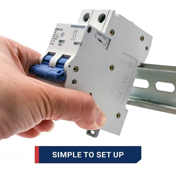 Automation Systems Interconnect Miniature Circuit Breaker, 2 Pole, 2 Amp, 240 Vac, 60 Vdc, C Trip Curve, Ul1077, DIN Rail Mounted - NDB2-63C2-2