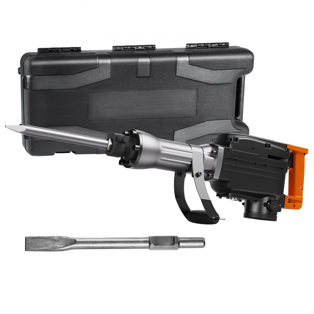 VEVOR Demolition Jack Hammer, 2200W Electric Jackhammer Heavy Duty, 1350 BPM Concrete Breaker, 2pcs Chisels Bit Chipping with Case, Black - DXDHKJPZJZYCHJ2GKV1
