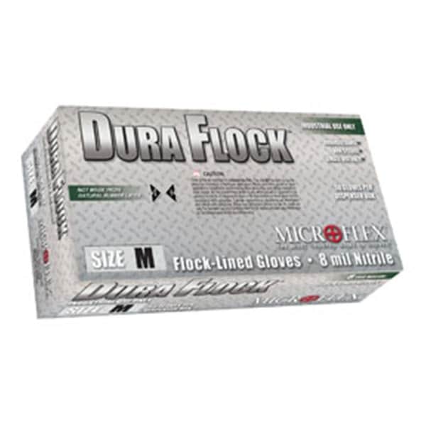 Ansell Dura Flock, Guantes de Nitrilo Forrados con Flocado, Nitrilo, XL, Paquete de 50, Verde - MFX-DFK608XL