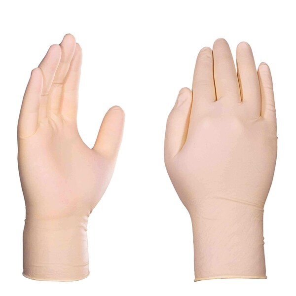 Guantes desechables de látex Gloveworks, 6 mil de grosor en la palma, látex, sin polvo, L, paquete de 1000 unidades, color marfil - ILHD46100