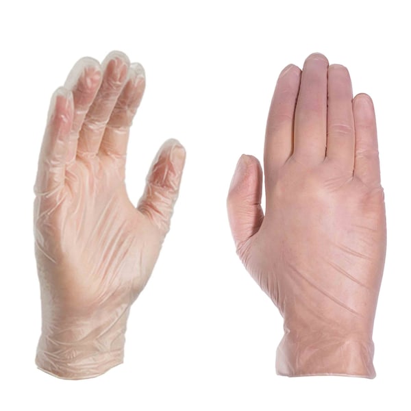 X3 GPX3, Guantes desechables de vinilo, 3 mil en la palma, vinilo, sin polvo, M, 1000 piezas, transparente - GPX344100