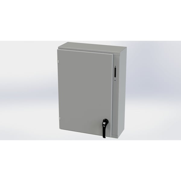 Saginaw Control & Engineering Carbon Steel Electrical Enclosures, 30 in H, 8 in D, 21.38 in W, NEMA 3R, 4, 12, 13, Hinged - SCE-30XEL2108LP