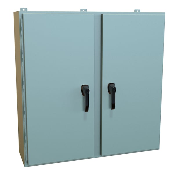 Hammond Steel Electrical Enclosures, 42 in H, 12 in D, 42 in W, NEMA 4, Hinged - HN4WM424212GY