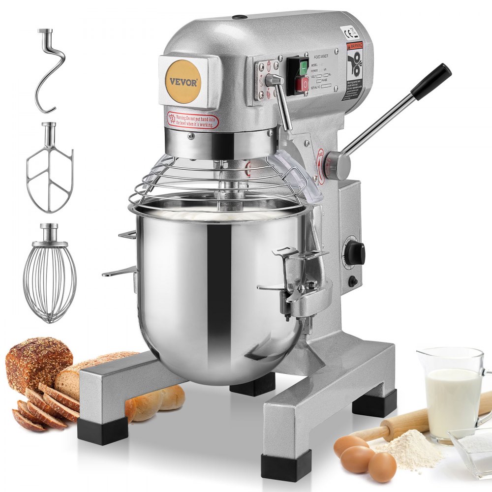 VEVOR Commercial Food Mixer 28.5L 3-Speed Stand Dough Mixer 1100W for Restaurant - ZXSPJBJ30QT1IN0RHV1