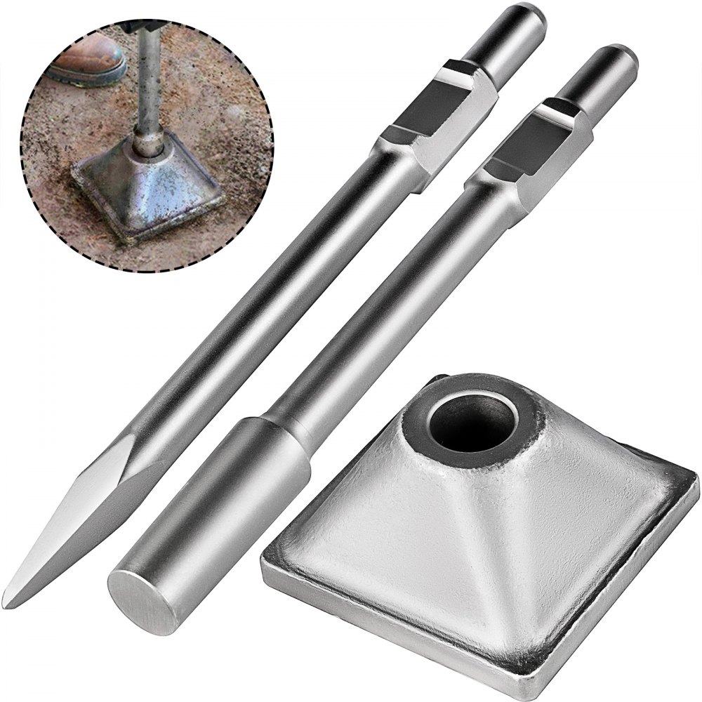 VEVOR Jack Hammer 1-1/16" Tamper Shank, Dirt Tamper 6x6" Compactor Plate with Electric Chisel Dirt Compactor, Demolition Jackhammer Bits Solid Compactor Breaker Hammer Concrete Tamper Asphalt Tools - QJDCYSJHB150X1501V0