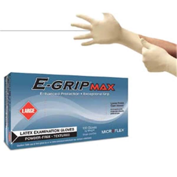 Ansell E-Grip Max, Guantes de Examen de Látex, Látex, Sin Polvo, XS, Beige - MFX-L920