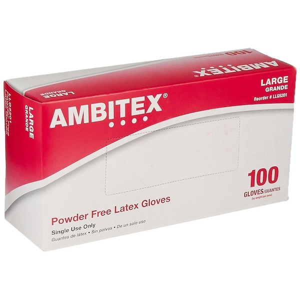 Guantes desechables de látex Ambitex de Tradex, Látex, sin polvo, L, 1000 PK, transparente - LLG5201/2338 (PEC)