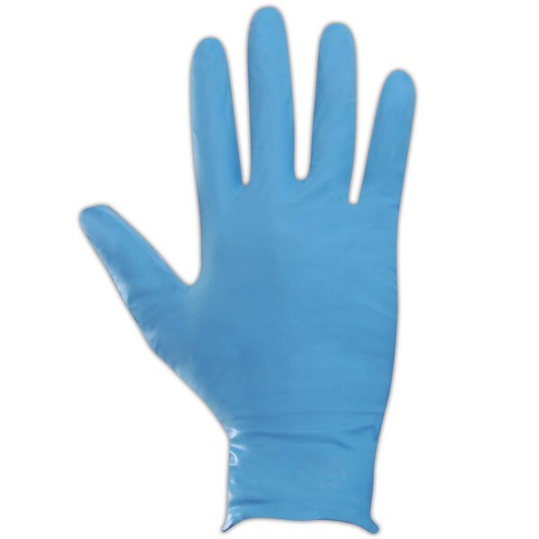 Guantes desechables Showa, 8 mil en la palma, de nitrilo, sin polvo, tamaño grande, paquete de 50, color azul - 8005PF-L