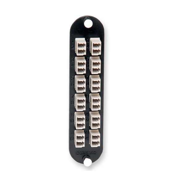 Corning 24-F POT CCH PANEL WITH 12 LC, DUPLEX MM, 62.5 UM OM1, BEIGE - CCH-CP24-A8