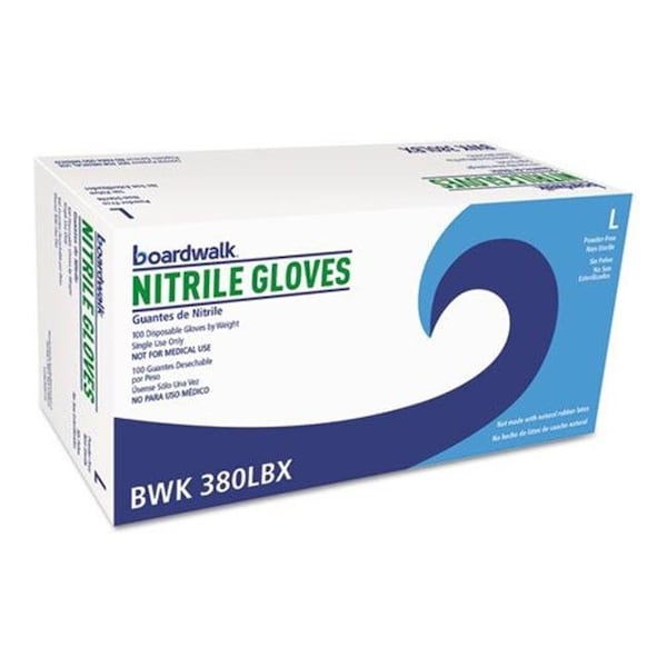 Guantes Desechables de Nitrilo Boardwalk, Nitrilo, L, Azul - 088-380LCT