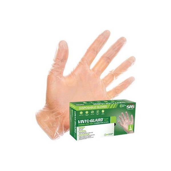 Guantes desechables de vinilo sin polvo de grado de examen Sas Safety Vinyl-Guard - 3 mil - Extra Grande, paquete de 100 - 6509-20