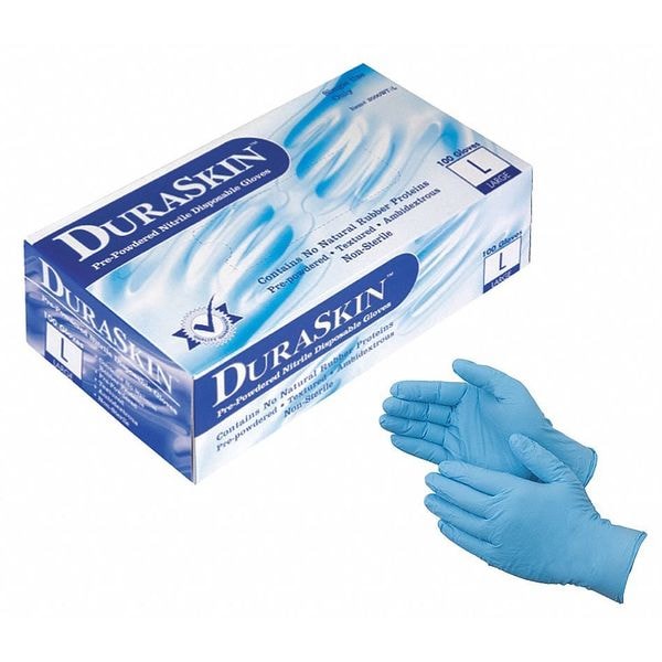 Guante desechable y de seguridad Liberty Glove, 3.5 mil de espesor en la palma, de nitrilo, con polvo, tamaño S, paquete de 100, azul - 2000WC/S.