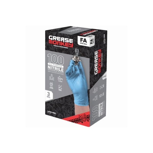 Guantes Desechables de Nitrilo de Big Time Products, 4 mil de Grosor en la Palma, Nitrilo, Talla Única, Azul - 13570-110