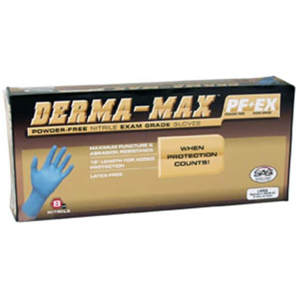 Sas Safety Derma-Lite, Guantes de Examen de Nitrilo, Palma de 8 mil, Nitrilo, Sin Polvo, M, Azul - SAS-6607-40