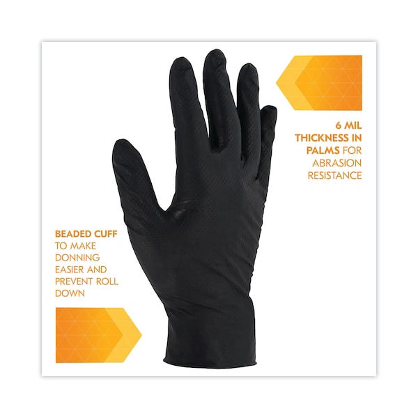 Guantes desechables de nitrilo Kleenguard Kraken Grip, palma de 6 mil, nitrilo, paquete de 1000, color negro - 49276